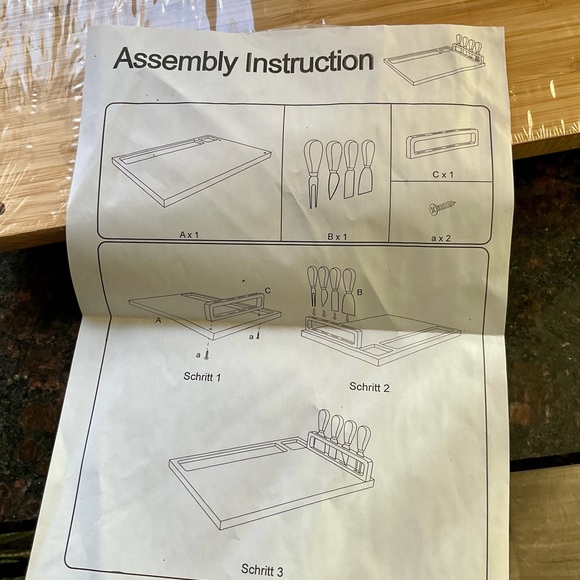 ROYAL HOUSE Bamboo Cheese Board & Knife Set Serving Tray Charcuterie 14x11” - Picture 3 of 3